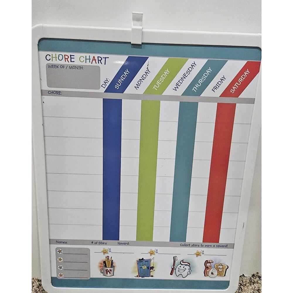 Children Chore Chart Stars Reward Chart Dry Erase Board For Multiple Kids 11"×14